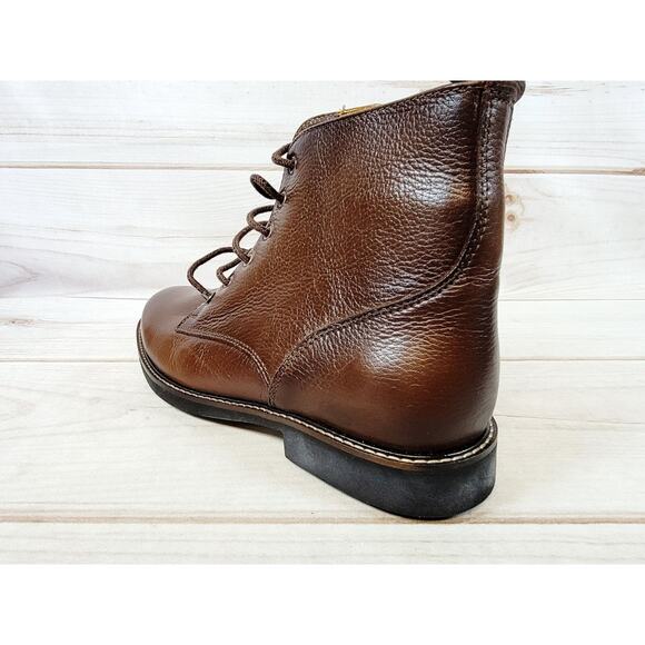 Saks Fifth Avenue Side Zip Leather Ankle Boots Mens 9.5 M Brown Brazil NWT main image 7